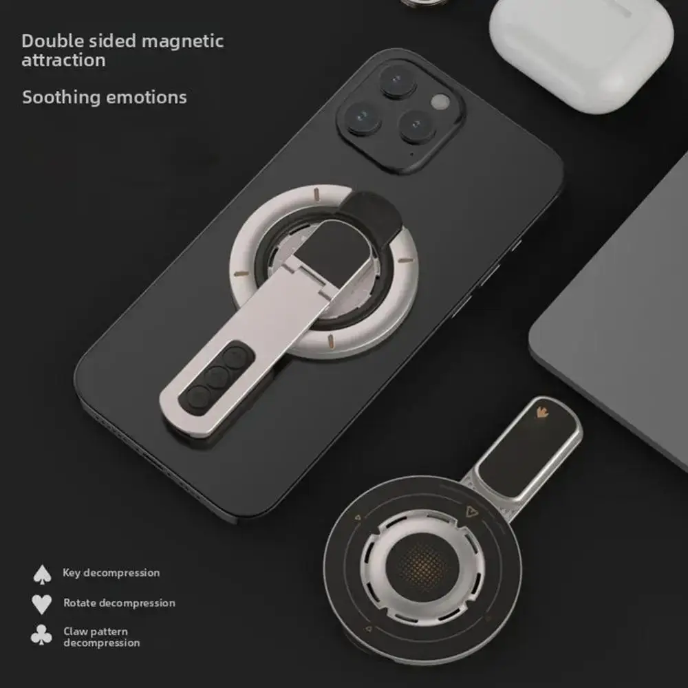 New Double-sided Magnetic Phone Holder 360° Rotatable Multi-angle Cell Phone Bracket Adjustable Ultra-thin Mobile Phone Stand