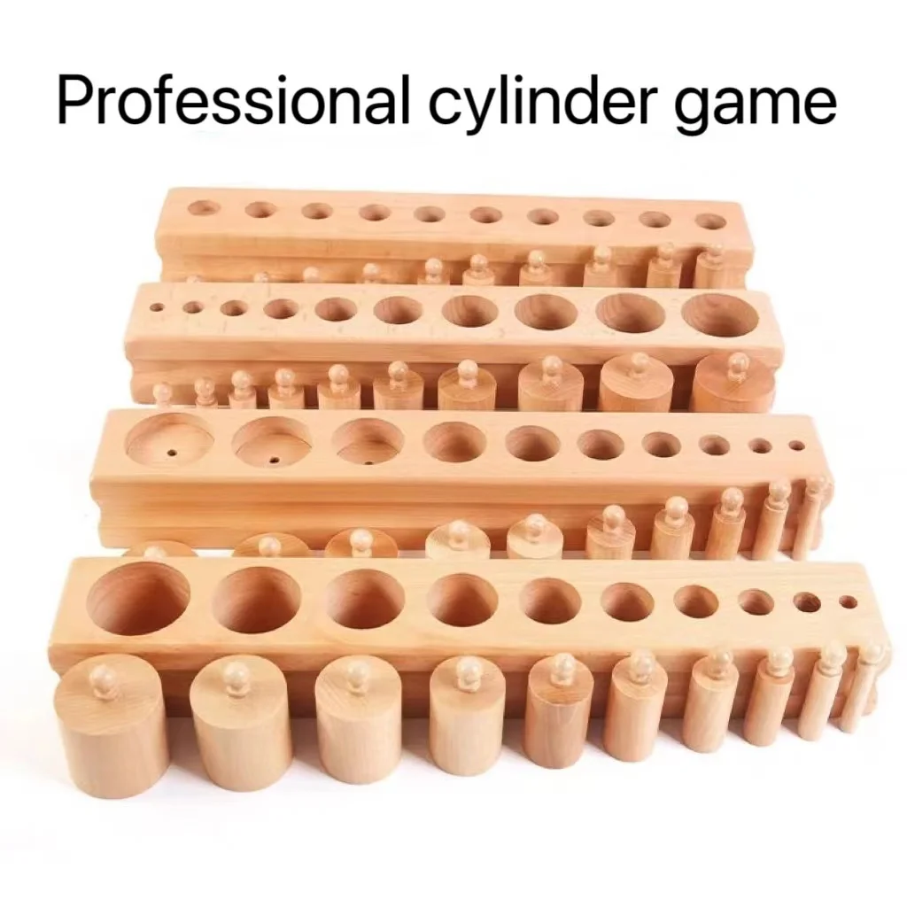 Wooden New Puzzle Game Cylinder Professional Pre Education Sensory Training Tools Creative Home Ornaments Kids Parents Toy Gifts