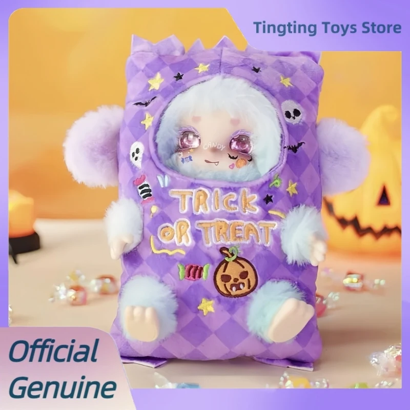 本物のロキキトリックオアトリートハロウィンシリーズブラインドボックスカワイビニールぬいぐるみペンダントフィギュア人形ミステリーボックストレンディトイズギフト