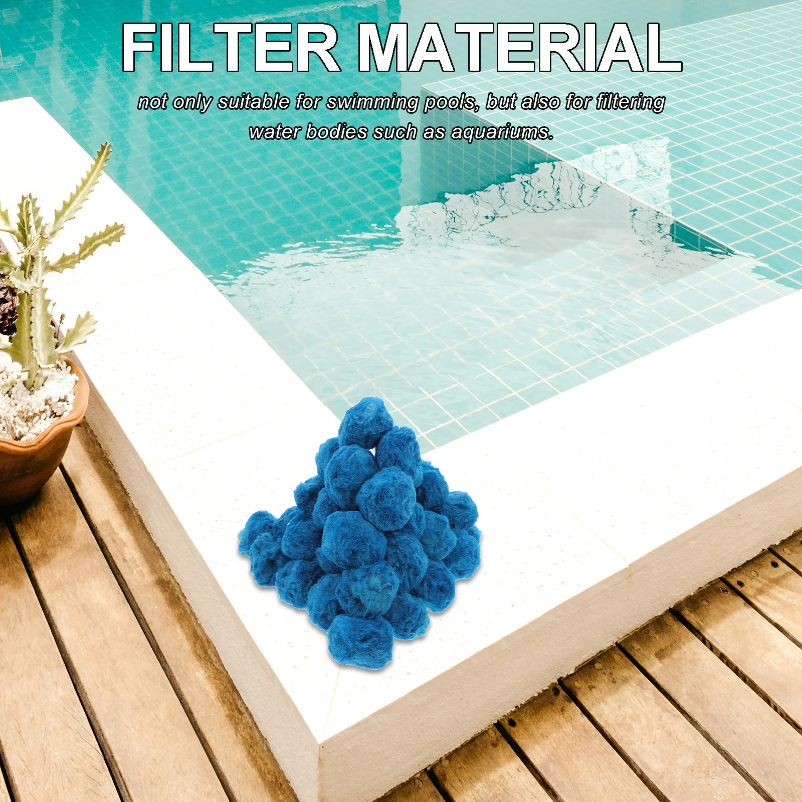 

1pcs 1 Bag Filter Balls For Pool Fish Tank High Efficiency Fiber Filter Media, Easy Storage Transport, Compatible With Aquarium