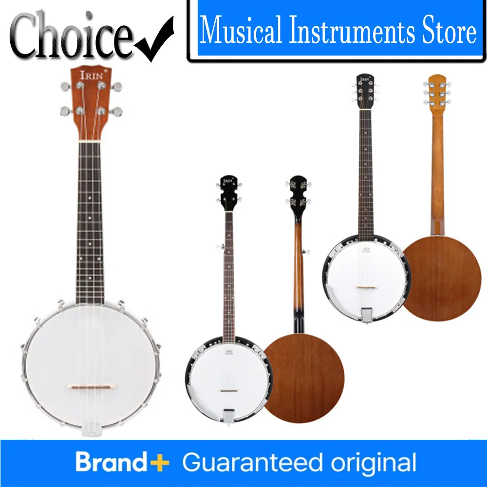 

IRIN Banjo Imported Rose Fingerboard 4/5/6 Strings Banjo for Beginner Professionist Playing Guitar Ukulele Concert Banjo