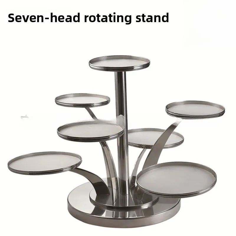 Stainless steel western food rotating food display stand dim sum plate cake stand