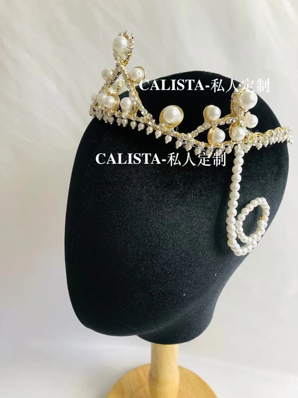 Sea and Pearl pas de deux Ballet Headwear Personal custom white diamond set imitation pearl crown Hair crown headwear