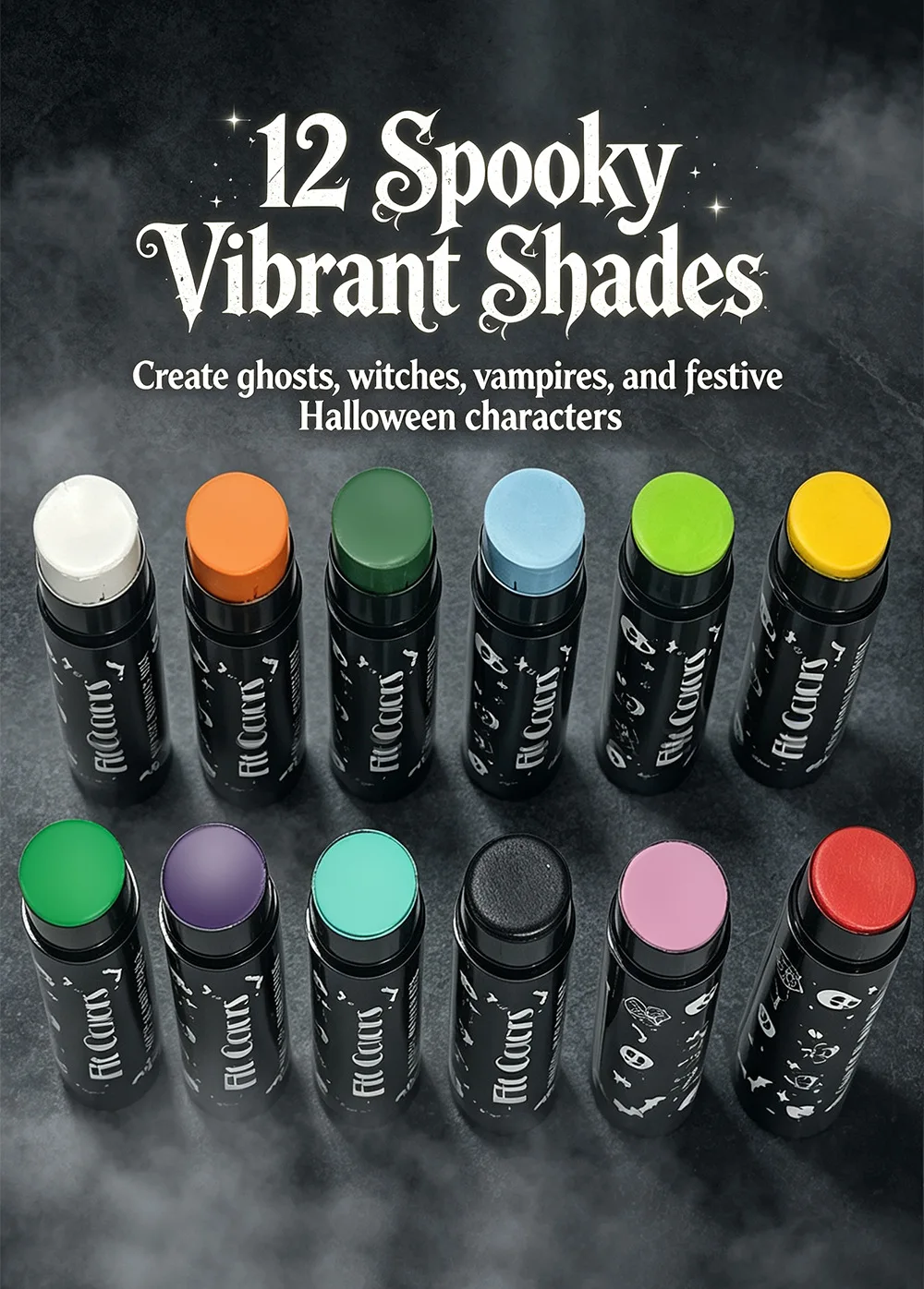 14 Farben Gesichts- und Körperfarbstifte Schwarz Weiß Bunte Malstifte DIY Cosplay Foundation Mischbare Stifte für Party Halloween Make-up – Detail 11