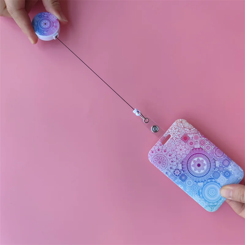 Mandala Ausziehbarer Kartenhalter mit Schnalle für Damen, Geschäfts-Ausweisklammer, Kartenhalter für Mädchen, Ärzte, Krankenschwestern, Ausweishalter – Detail 9