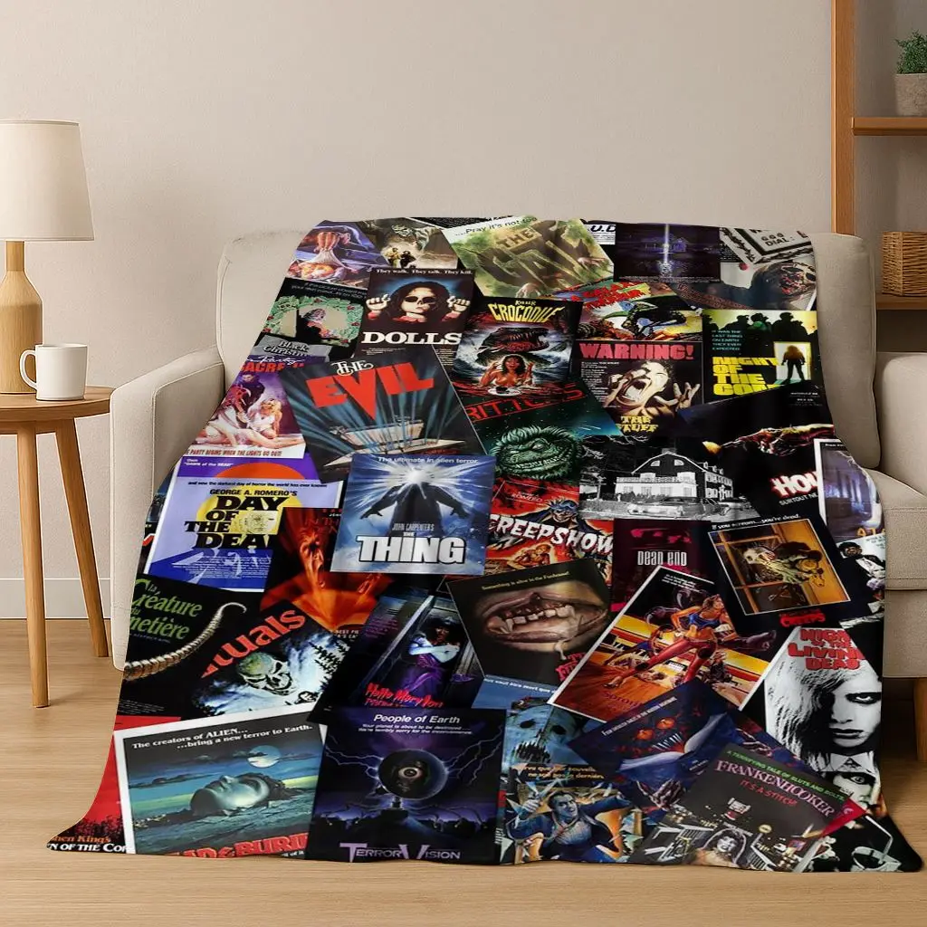 الرعب تشاكي Pennywise مهرج هالوين المنشار فريدي كروجر الفانيلا بطانية لينة بطانية دافئة لغرفة النوم غرفة المعيشة السرير نزهة