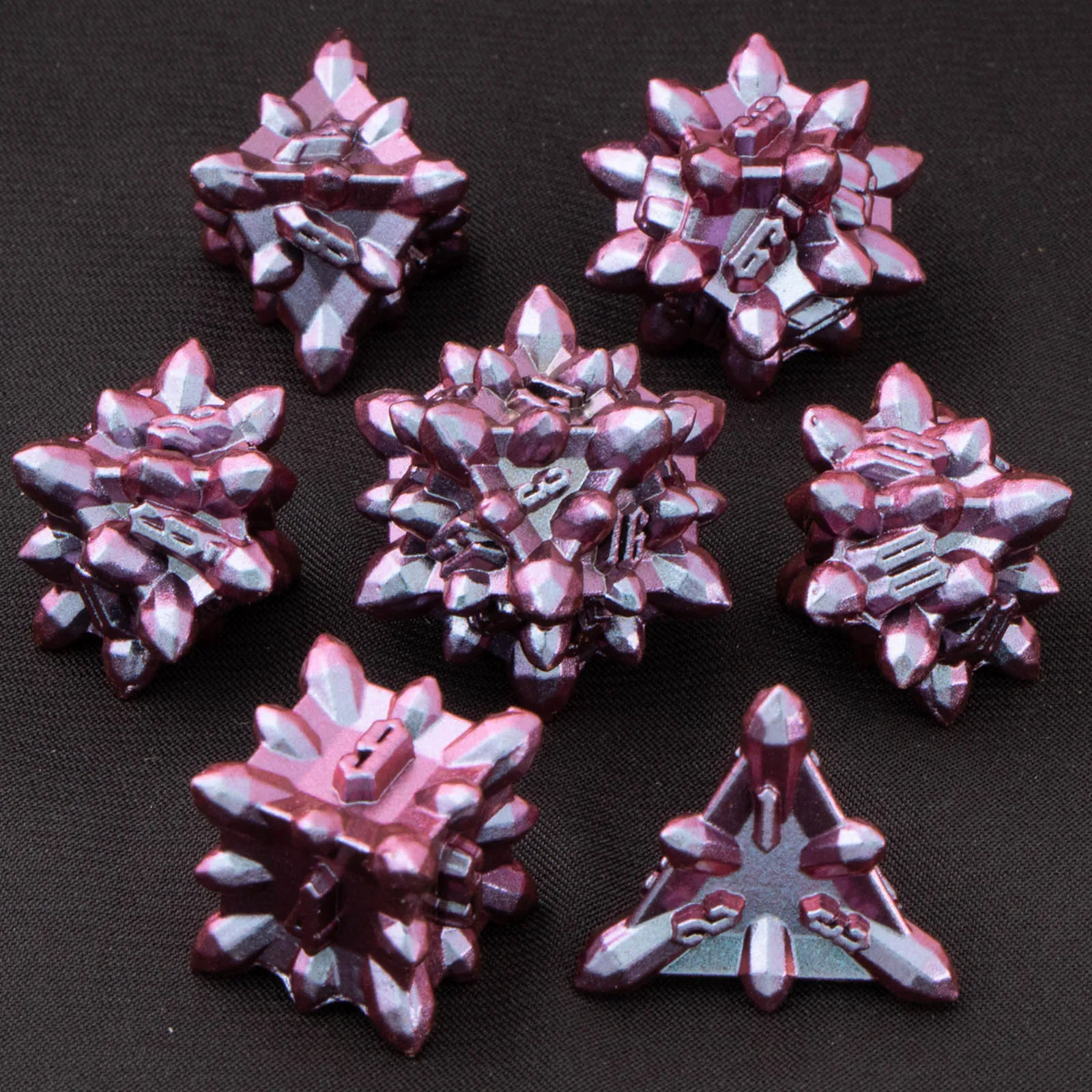Bullet Dungeon and Dragon DND Metal Dice Set D&D, RPG Polyhedral Role Playing Game D and D D20 D12 D10 D8 D6 D4 view 2