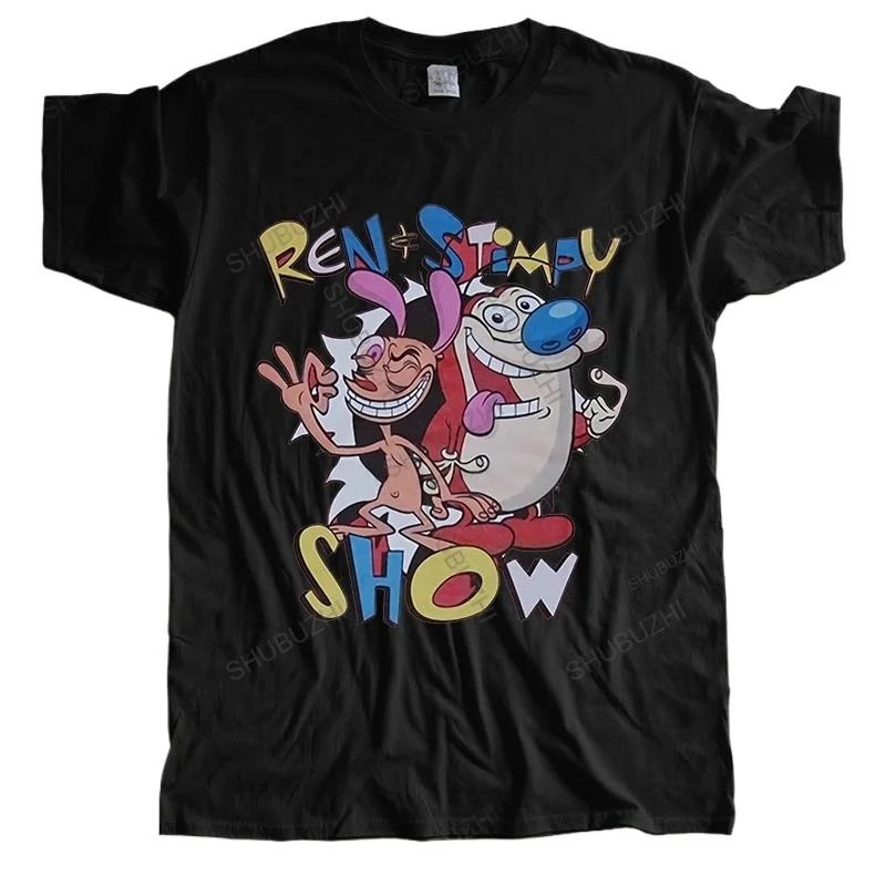 cotton many color tshirt men summer tees Ren And Stimpy Show Bigger Size Homme brand funny print T-shirt casual tee-shirt