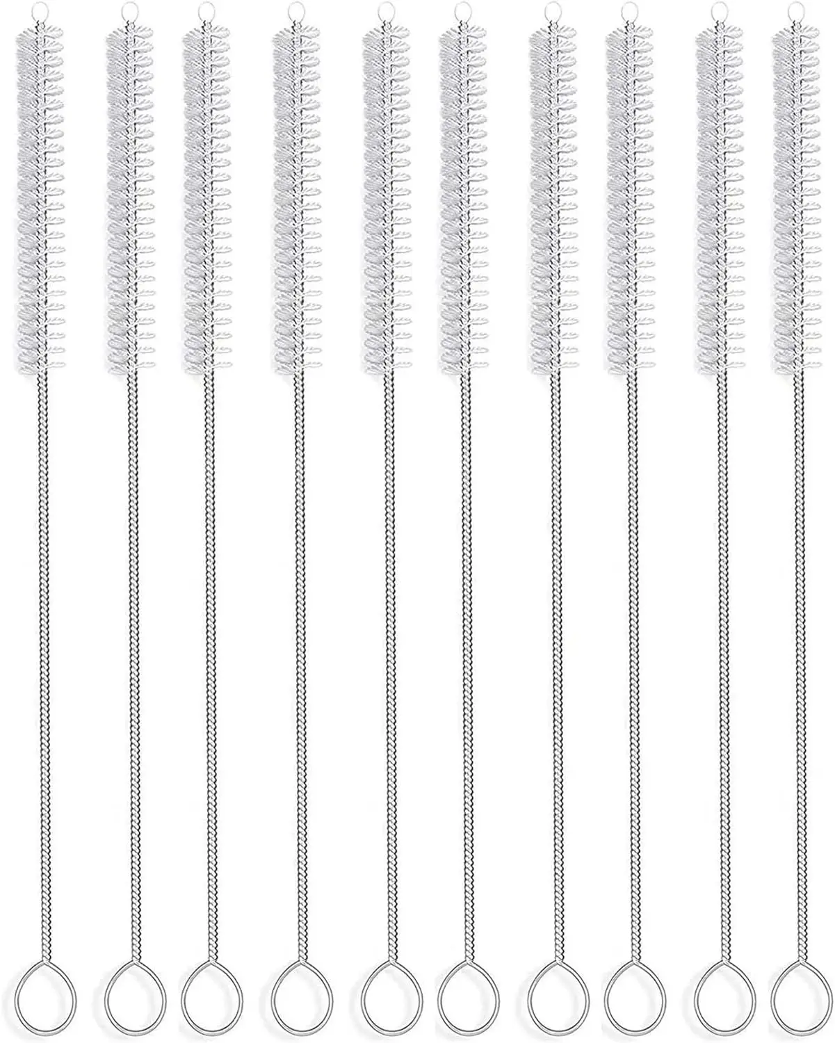 Straw Cleaner Brush Set for Stanley,10 Pieces 28cm Extra Long Stainless Steel Handle Reusable Pipe Tube Cleaner,Nylon Flexible