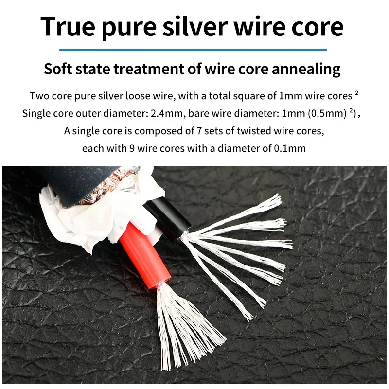 Hi-end Bulk Audio Cable Pure Silver 2*0.5mm² DIY HiFi XLR & RCA Signal Line for Amplifier CD Player