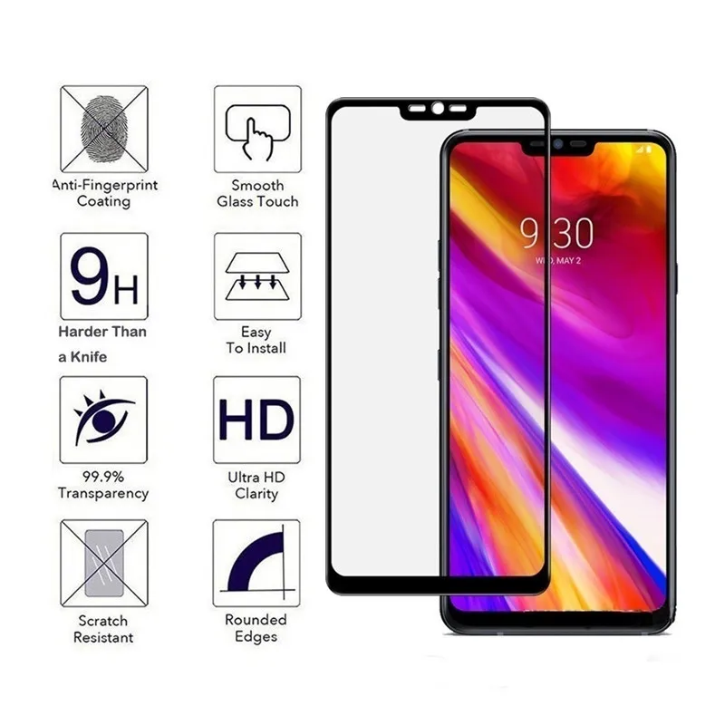 Full Cover Protective Glass For LG G7 ThinQ LG G7 One Screen Protector Tempered Protective Film for lgg7 fit Glass
