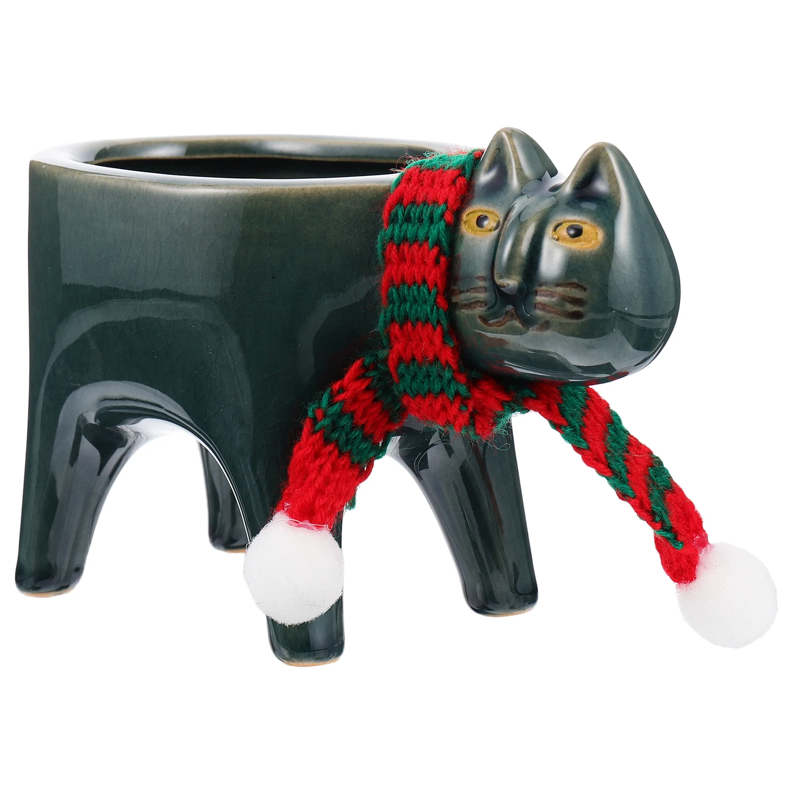 

Cat Shaped Ceramic Flower Pot Durable Cartoon Succulent Planter Indoor Plants Cactus Container Balcony Bedroom Garden Decor