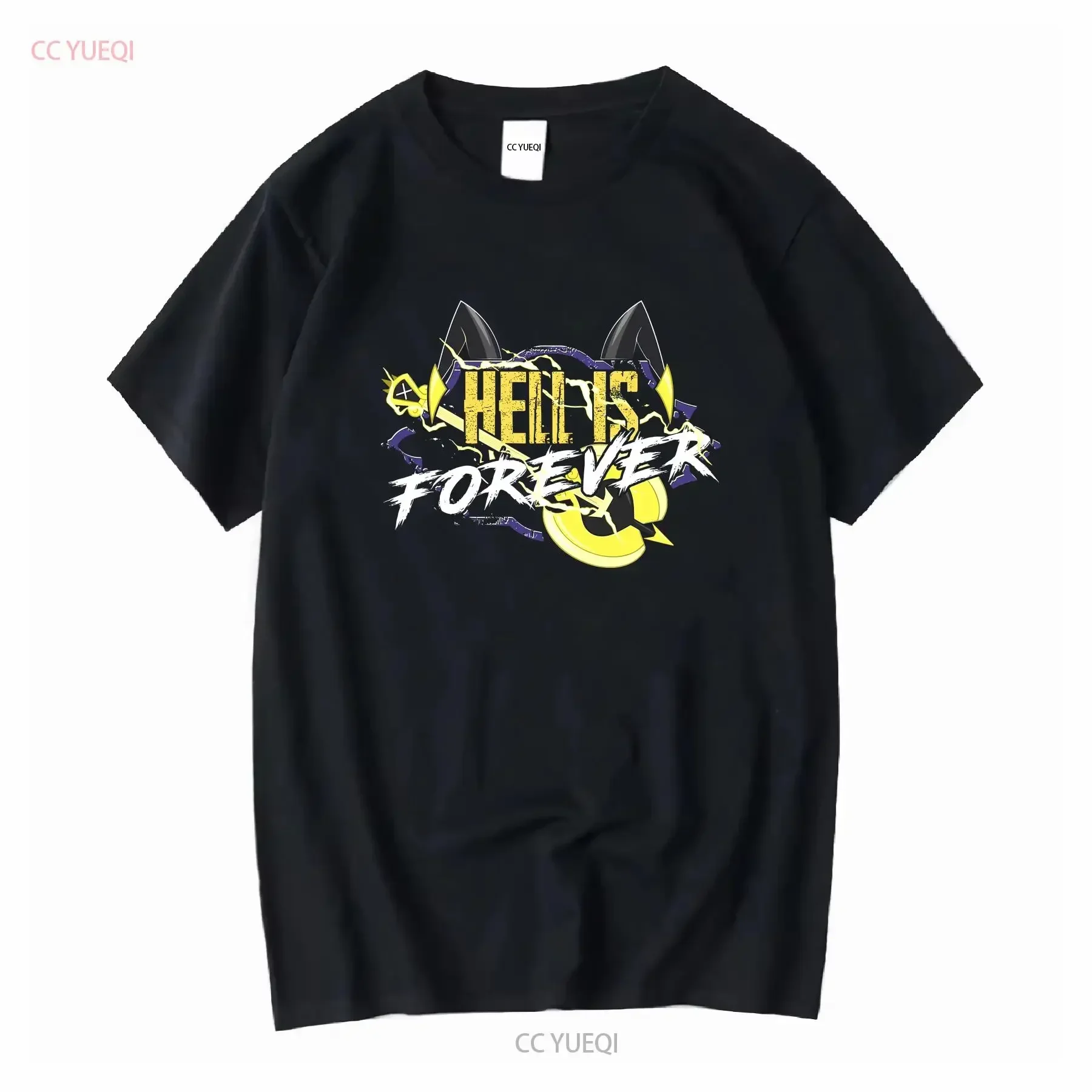 Customization Shirt Casual Hazbins Hotels Adam Hell Is Forever T Shirt Men O Neck Pure Cotton Shi Vintage Washed Streetwear Homm