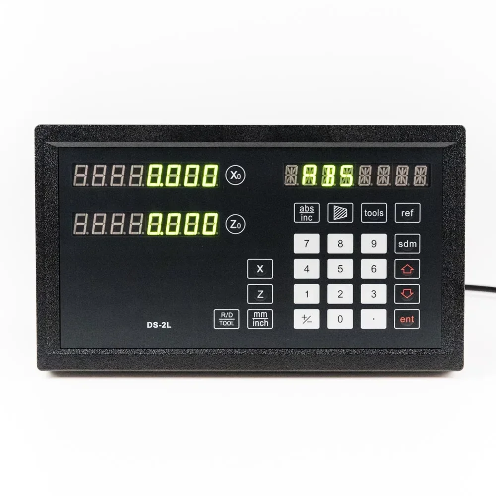 Lathe DRO 2 Axis Digital Readout Display with Radius Diameter Function R/D and 2pcs 0.005mm Slim Linear Scale Encoder