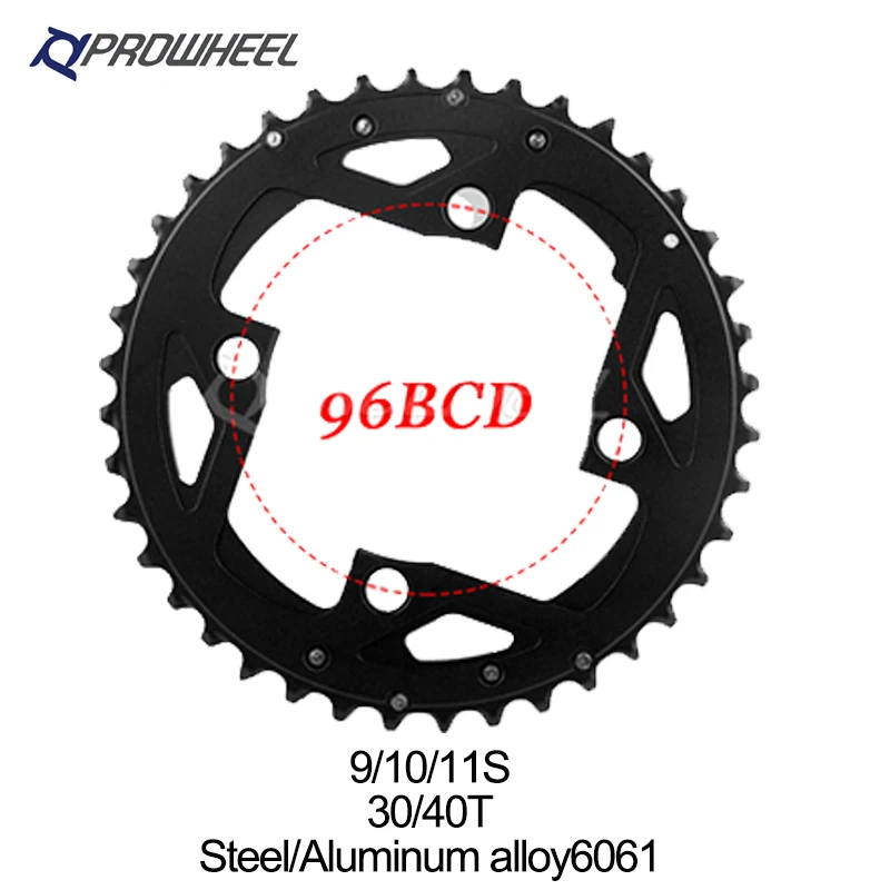 PROWHEEL 104/64BCD 96/64BCD Bicycle Chainring 8/9/10/11S Mountain Bike Chainwheel 22/24/30/32/42/44T Triple MTB Chain Ring