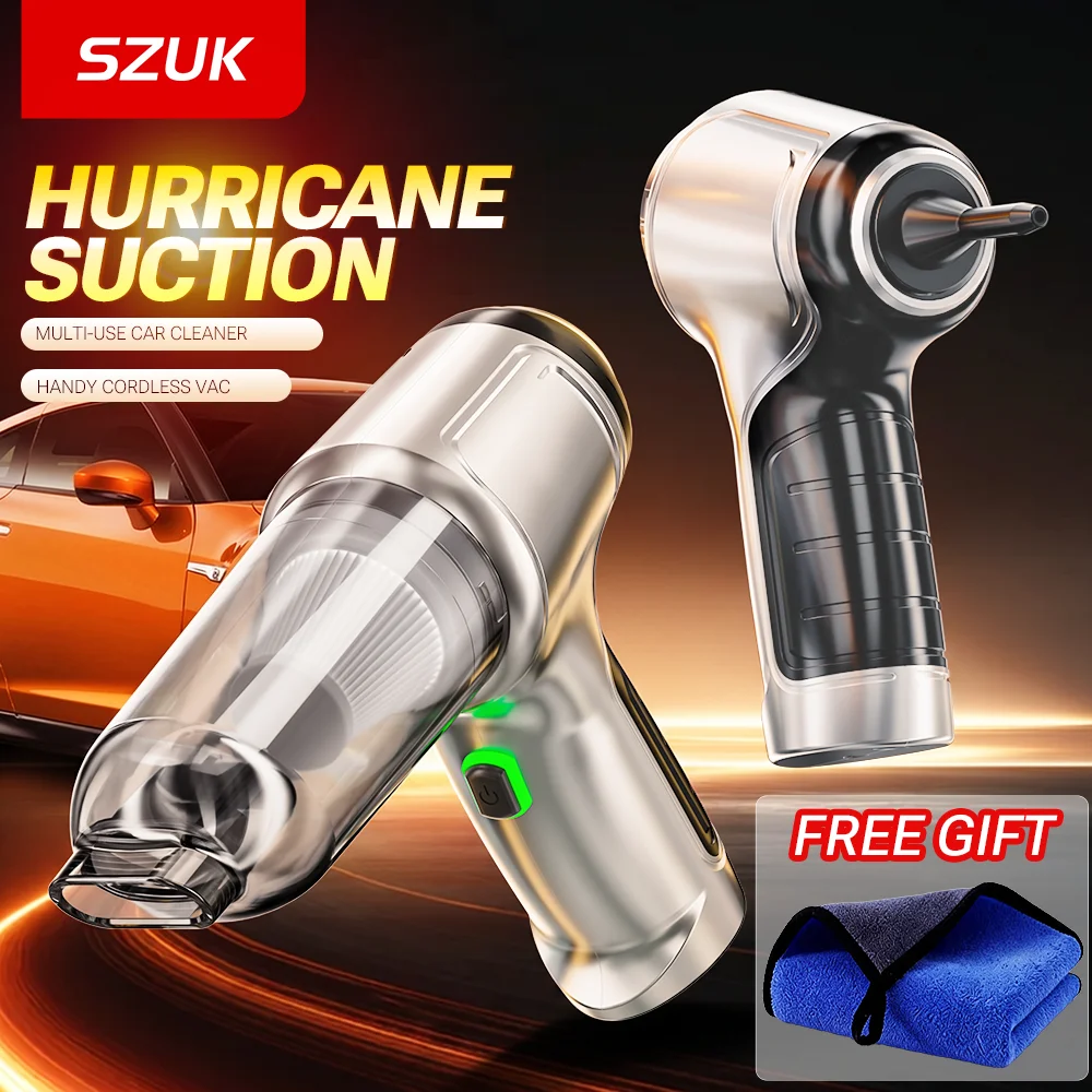 SZUK 15000Pa Powerful Car Vacuum Cleaner Strong Suction Portable Handheld Cleaning Machine Mini Wireless Vacuum Cleaner for Car