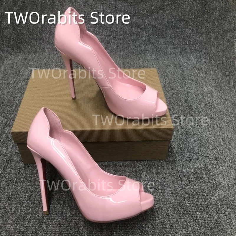 Pattern Fish Mouth One-strappy Sandals Women's Pointed High Heels Pink Simple Basic Daily Dating Banquet Colorful Fantasy Scale