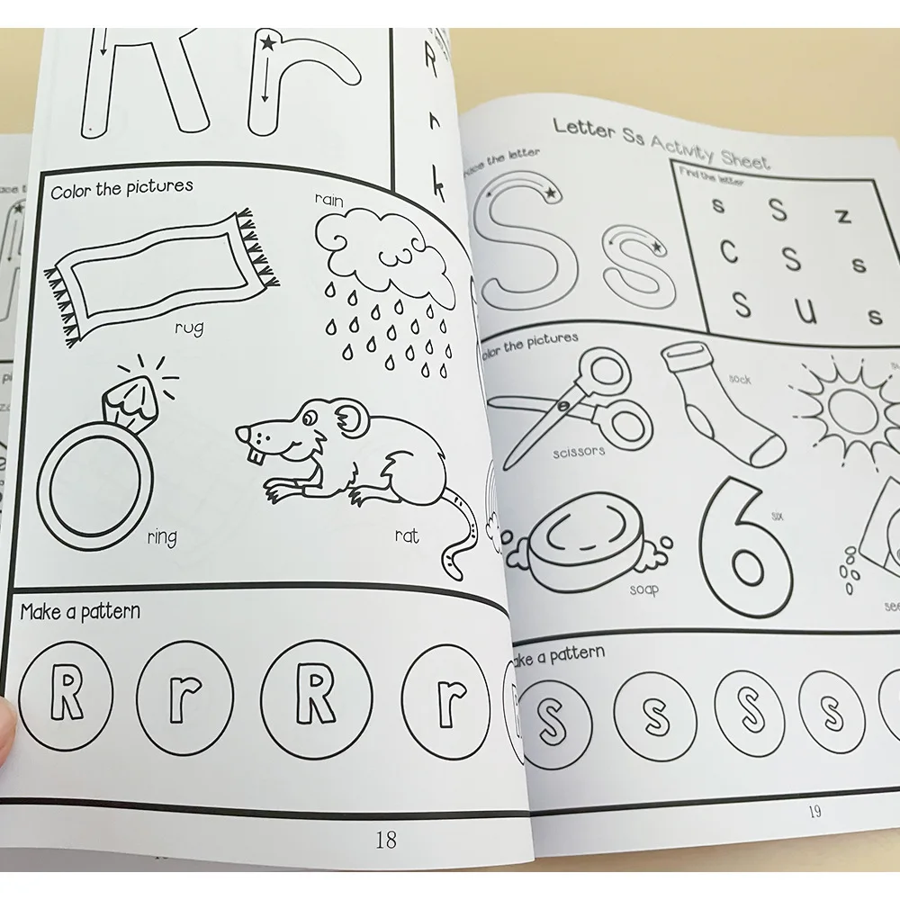 Lettres Montessori A-Z Alphabet phonique pratique cahier d'exercices apprentissage préscolaire langue anglaise maternelle écriture livre de coloriage