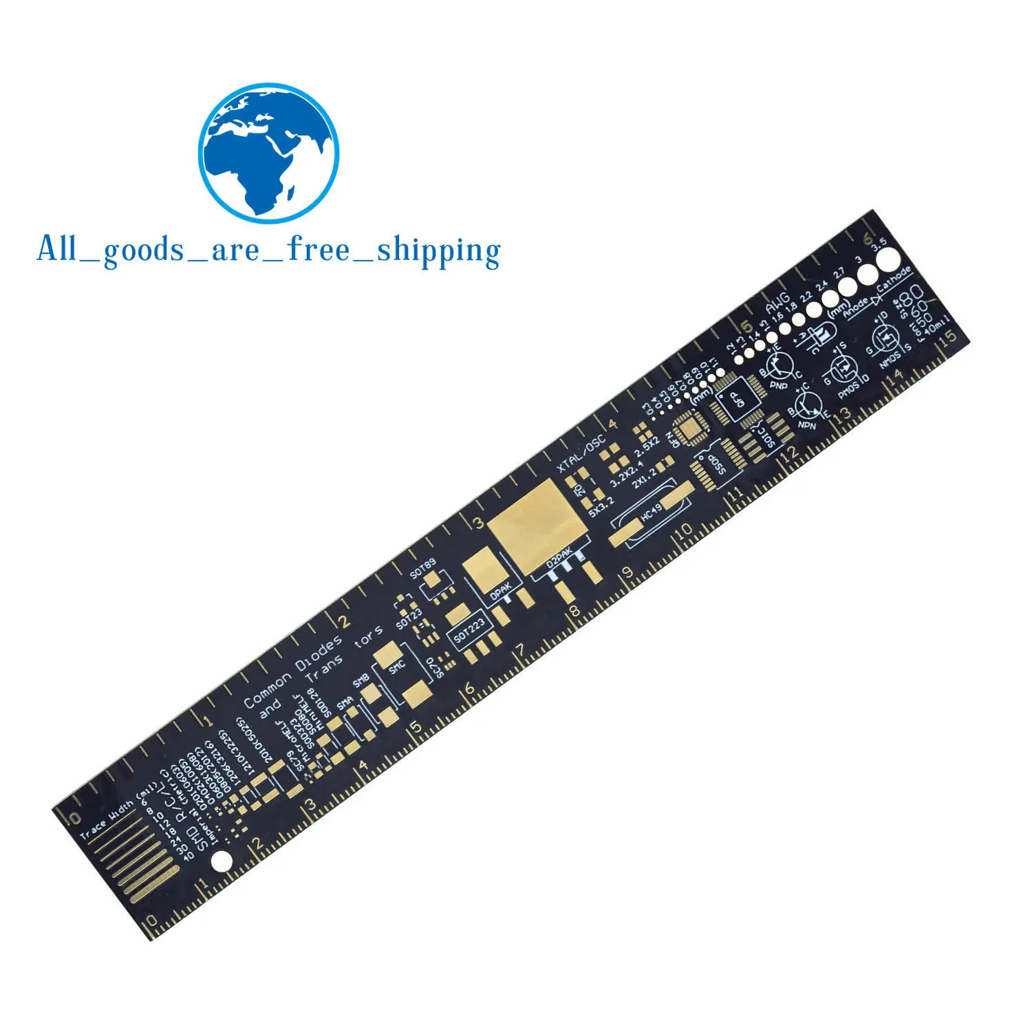 TZT 1/3pcs PCB Ruler For Electronic Engineers For Geeks Makers For Arduino Fans PCB Reference Ruler PCB Packaging Units v2 - 6