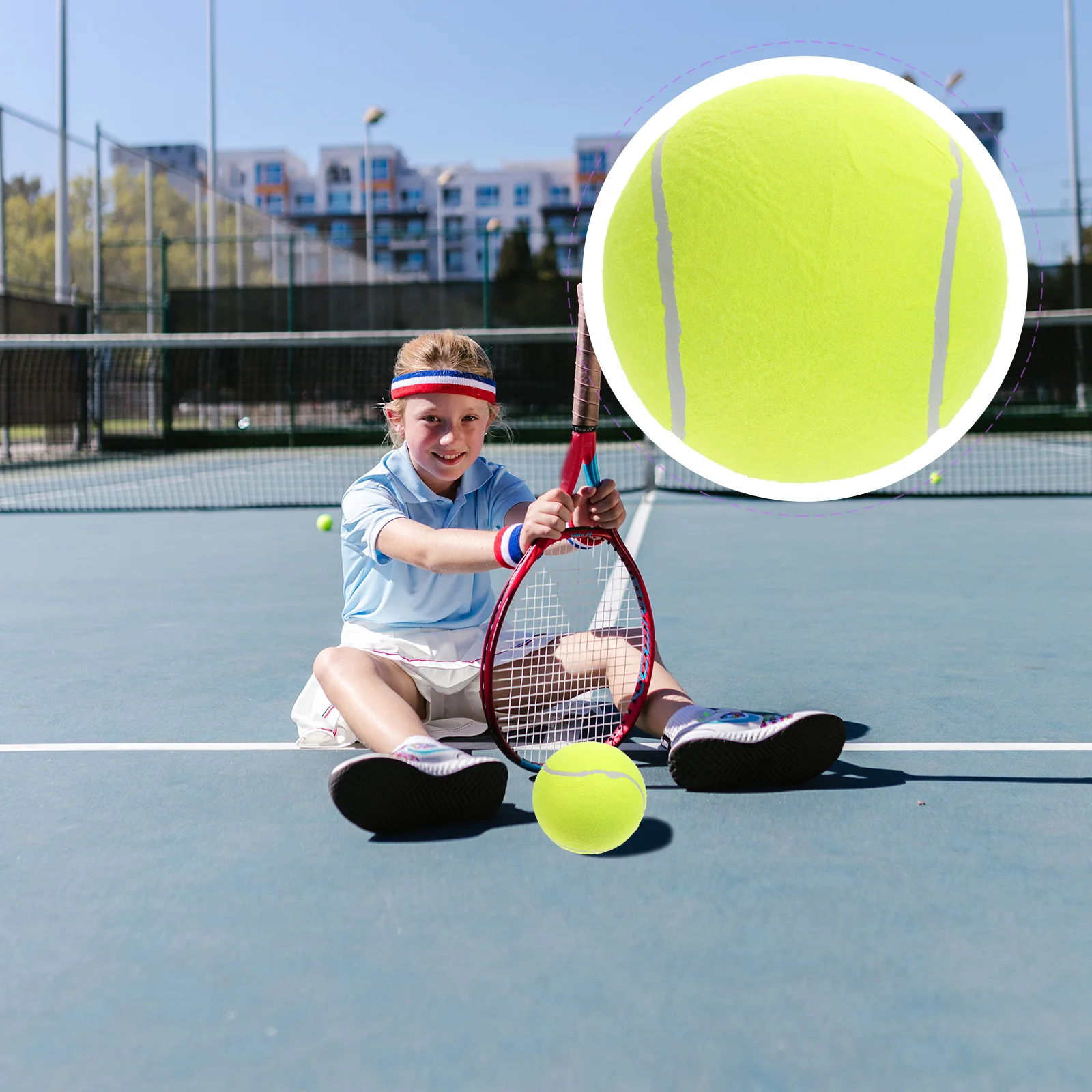 

Large Tennis Ball Kids Outdoor Playset Giant Inflatable Rubber for Children Toy