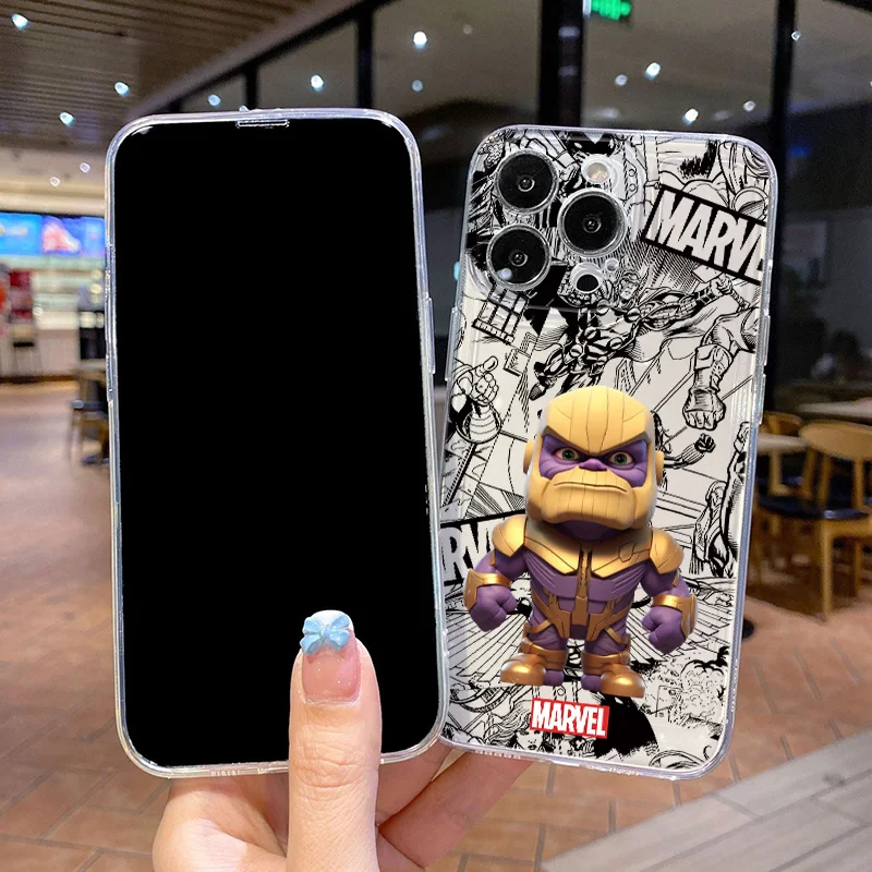 

Marvel Avengers Thanos Gamora Phone Case For Apple iPhone 16 15 14 13 12 11 XS X XR mini Pro Max Plus Transparent Space Cover