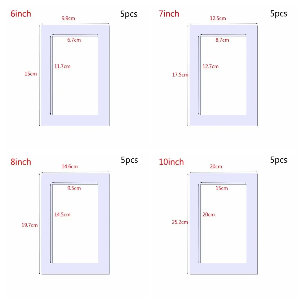 5 قطعة الأزياء الأبيض الصورة الحصير مستطيل ورقة يتصاعد UniqueTextured سطح ل 6/7/8/10 بوصة الصورة إطارات Passe-Partouts
