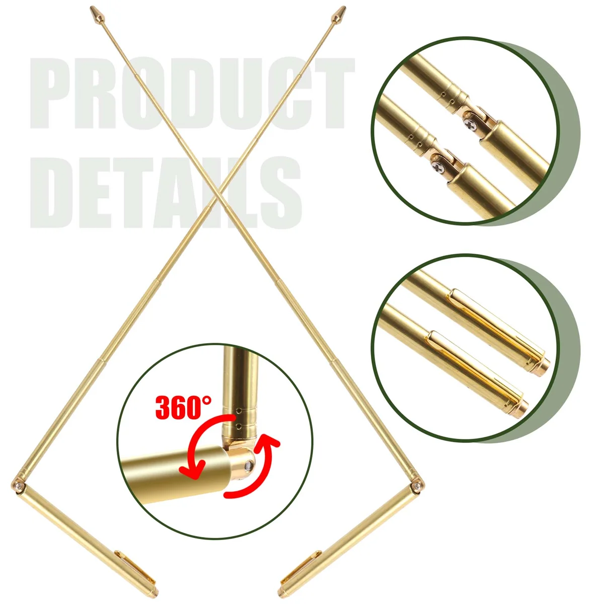 2PCS Retractable Dowsing Rods, Portable Pen-Shape L For Divining