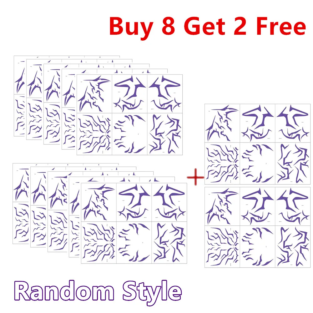 

10 шт., наклейки для татуировок, косплей, наклейки для татуировки на теле, набор темных татуировок, подарки на день рождения, подарок на 2025 год для ребенка