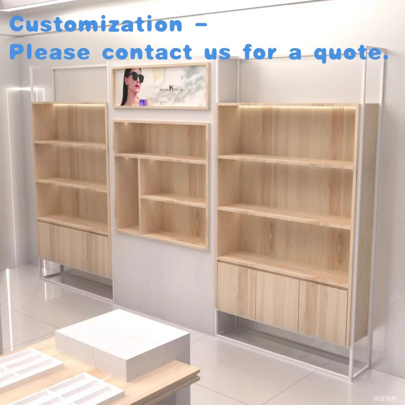 

custom.Customizable Minimalist Log Design High Cabinet Display Racks Wind-Board Glasses Central Organizer Disp