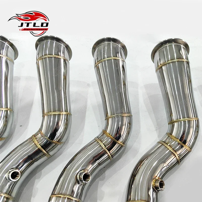 JTLD 3 بوصة 76 مللي متر 304 الفولاذ المقاوم للصدأ أنبوب مستقيم مصقول Catless العادم النازل لسيارات BMW G80 M3 G82 M4 S58 أنابيب الاختبار #3