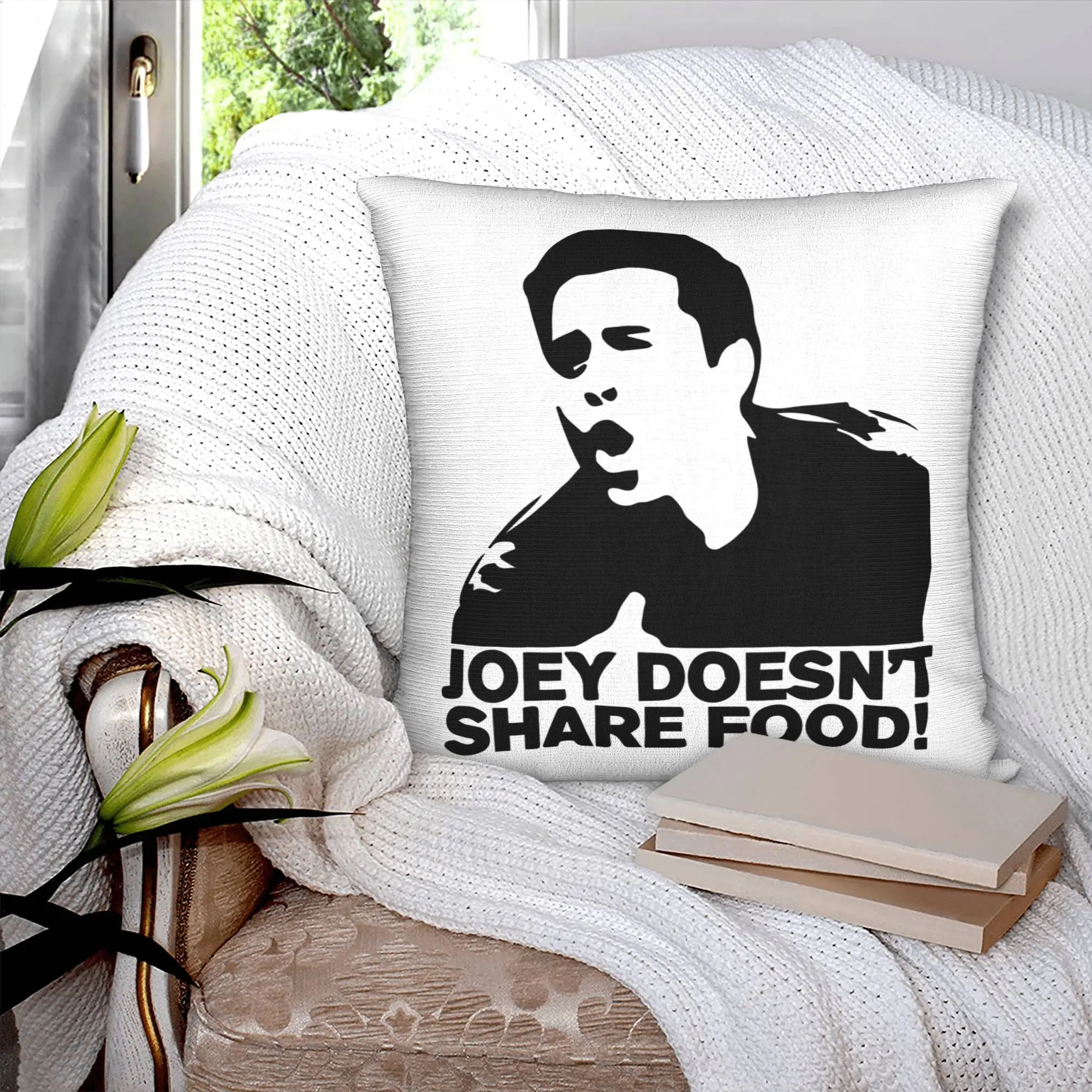 Joey Doesn't Share Food Pillow Sofa Friends TV Show Luxury Cushion Cover Car Pillowcase