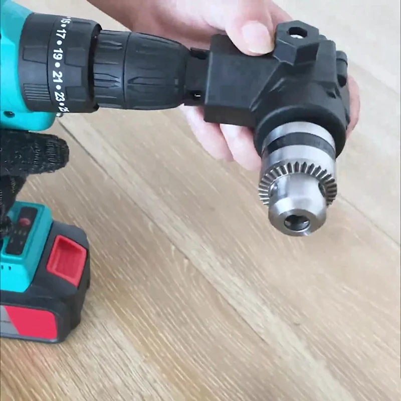 Portable Right Angle Bend Adapter 90° Chuck-Corner Impact Drill Adapter Right Angle Bend-Extension Chuck Drill Adapter