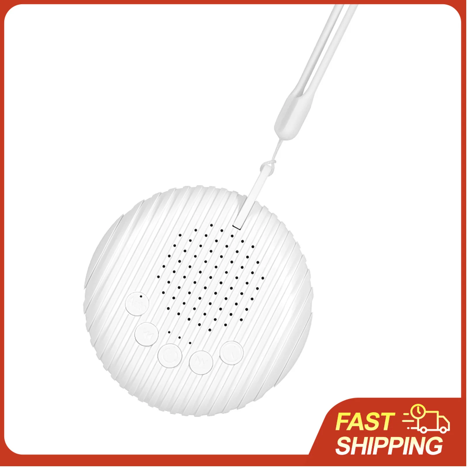 

White Noise Sound Baby Sleep Machine Portable Rechargeable 15/30/60min Timer Volume Adjustable with Lanyard USB Charging Cable