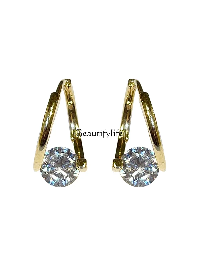 

18K gold French zircon ear buckle