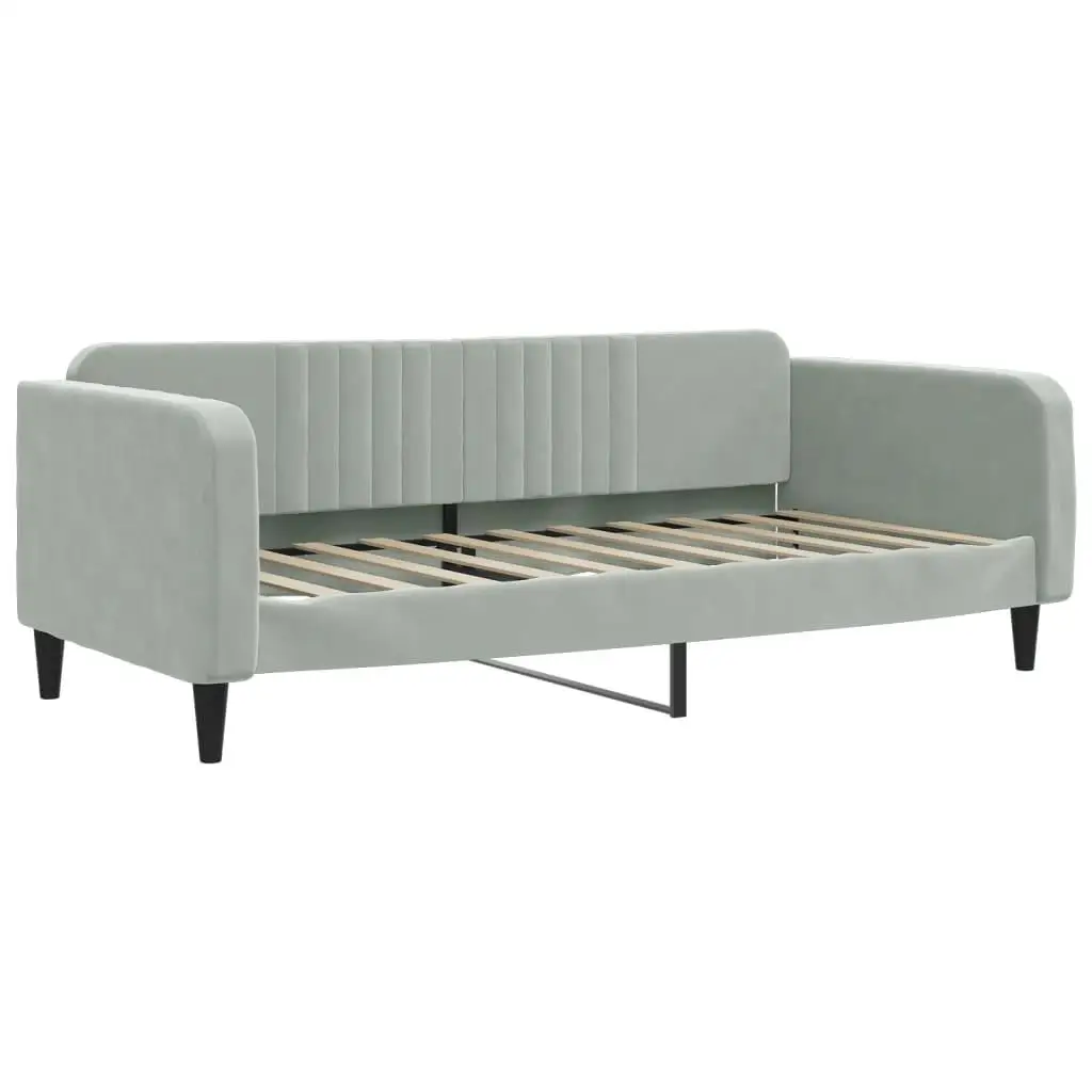 Light Gray Velvet Day Bed Frame 39.4x74.8 - Stylish Futon Without Mattress