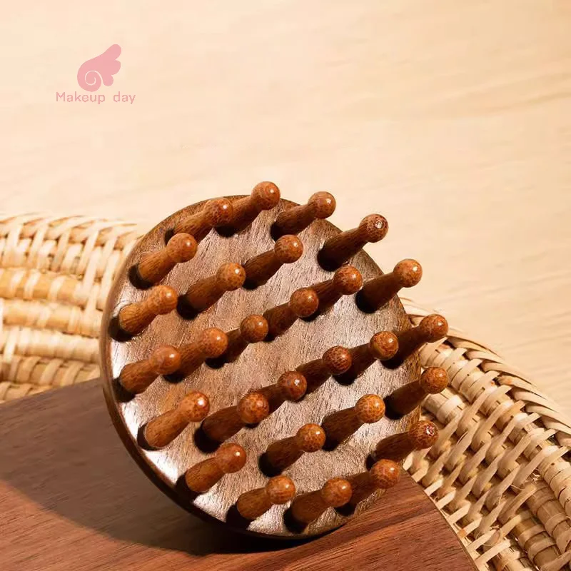 

Multi-Functional Wood Therapy Massage Comb Scalp Head Massager Natural Sandalwood Circular Tooth Guasha Scraping Body Massager