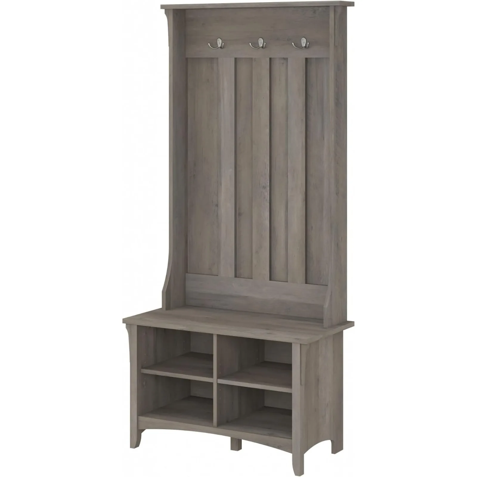 

US Bush SAS532DG-03 Salinas Hall Tree with Shoe Storage Bench, Driftwood Gray