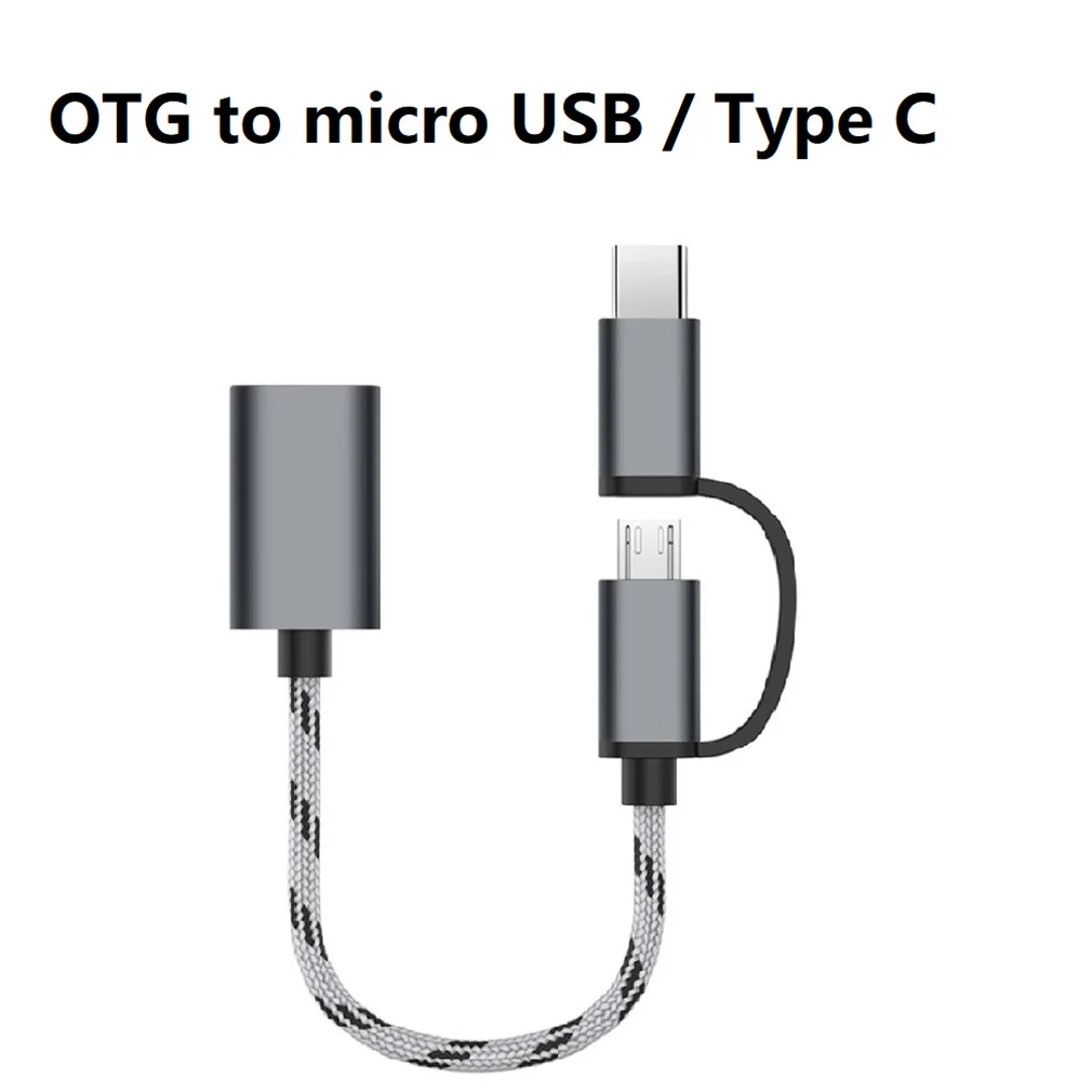 

18cm OTG to Micro USB Type-C Adapter Cable USB C Type C Male To USB 3.0 A Female OTG Data Cord Adapter Cable for Mobile Phones