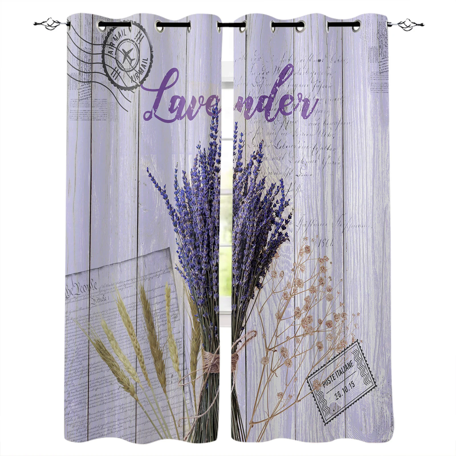 Lavender Ear Of Wheat Vintage Flower Bedroom Curtains Modern Living Room Kitchen Drapes Home Kids Room Decor Window Curtains