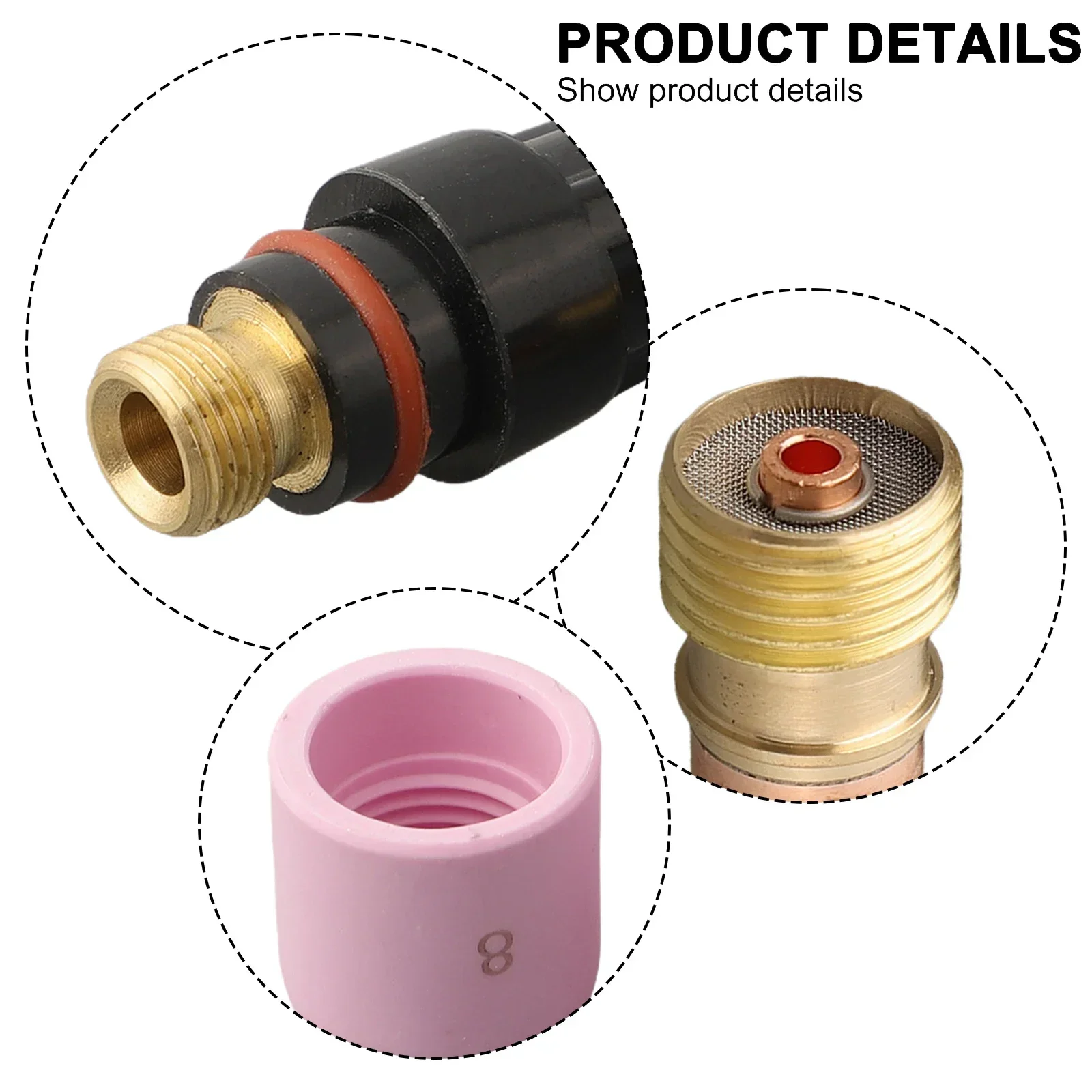 

Welding Part Gas Lens 17GL332 3/32" Alumina Nozzle Durable Gas Lens High Quality Kit Fit DB O-rings Universal