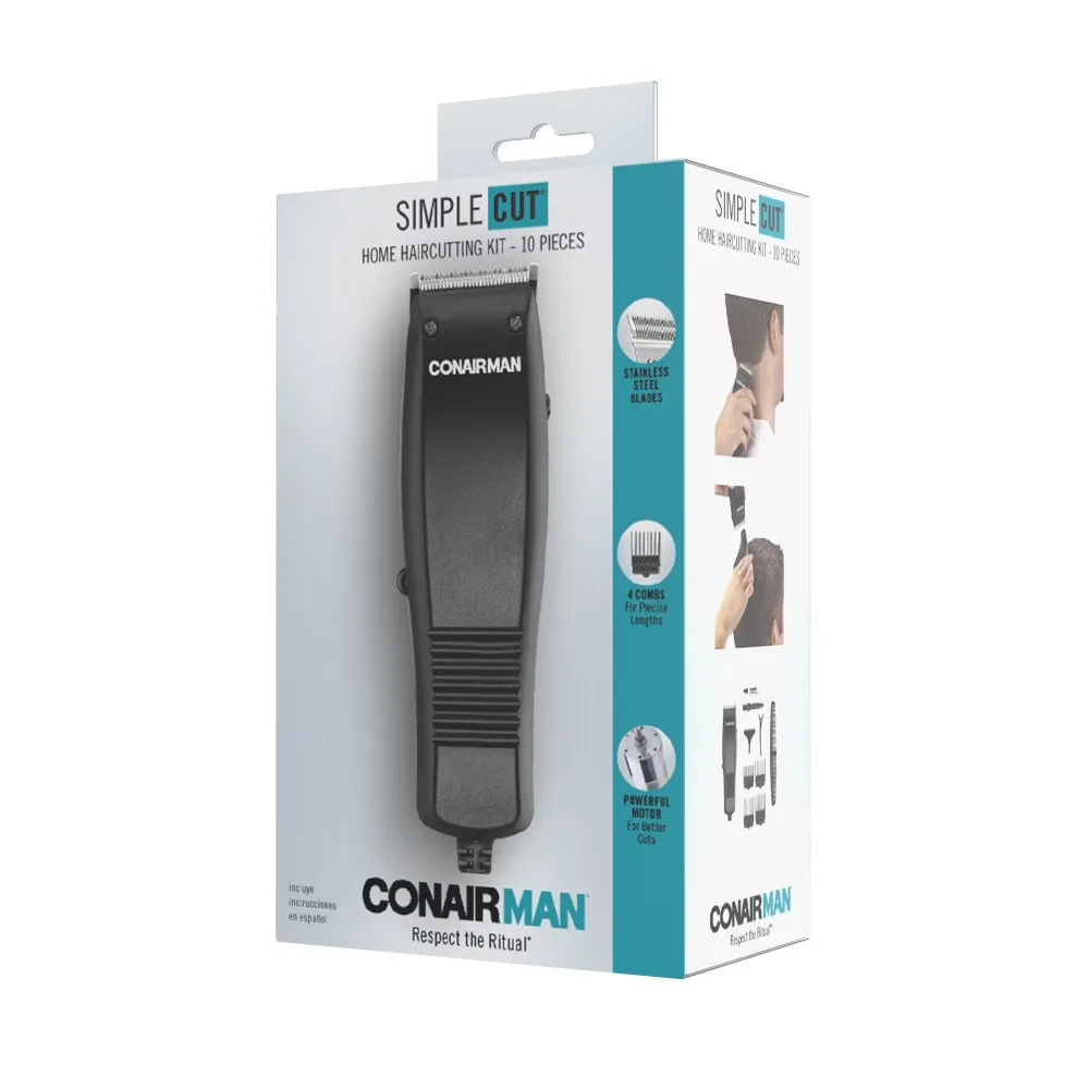 

ConairMAN Simple Cut Men's Haircut Kit, 10 Piece