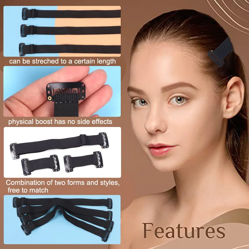 Facelift Stretching Gürtel Kopf Bands mit Clips Wiederverwendbare Gesichts Lifting Bands Stretch Out Strap Einstellbare Elastische Band für Haar