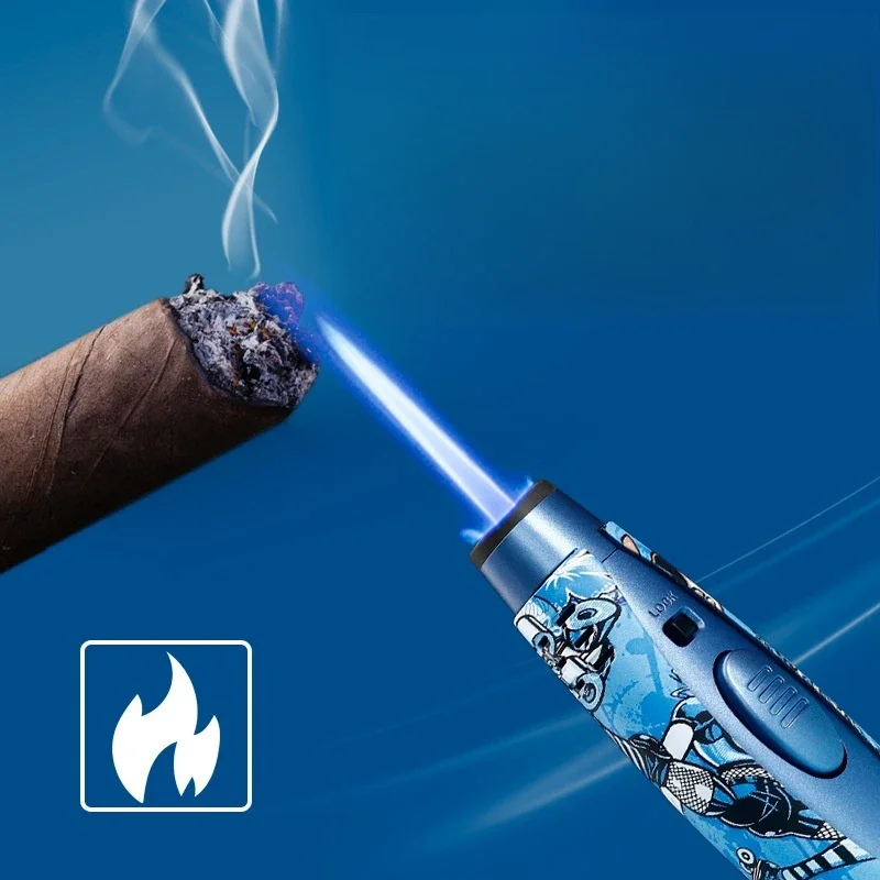 JOBON Outdoor Windproof Butane Gas Lighter 360° Using Blue Flame Turbo Jet Ignition Gun Cooking BBQ Cigar Lighter