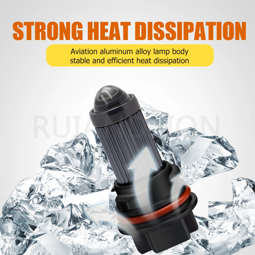 RUIANDSION 1Pcs CSP PH11 Motorbike LED Head Light Spotlight 1000Lm White+Yellow Switch Back Bulb Waterproof 12V For Honda 35W