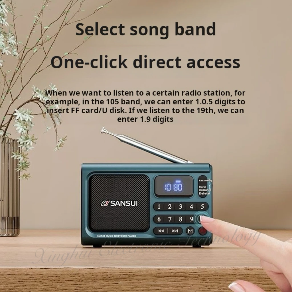 SANSUI F77 Wireless Bluetooth Speaker Mini Portable Elderly FM