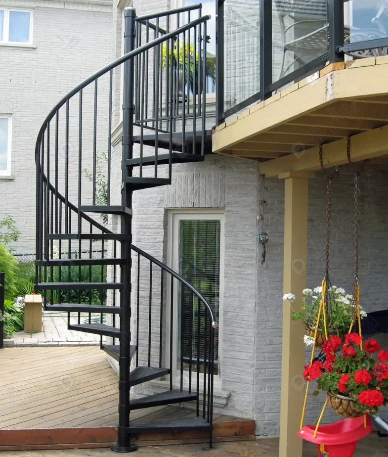 Indoor Prefabricated Helical Stairs Spiral  Case Aluminum