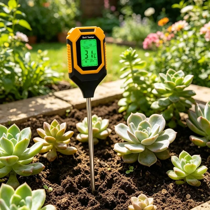 4-in-1 Soil Tester, Soil Moisture Meter with pH, Temperature & Sunlight Measurement, Digital Plant Water Meter with Backlit LCD view 4