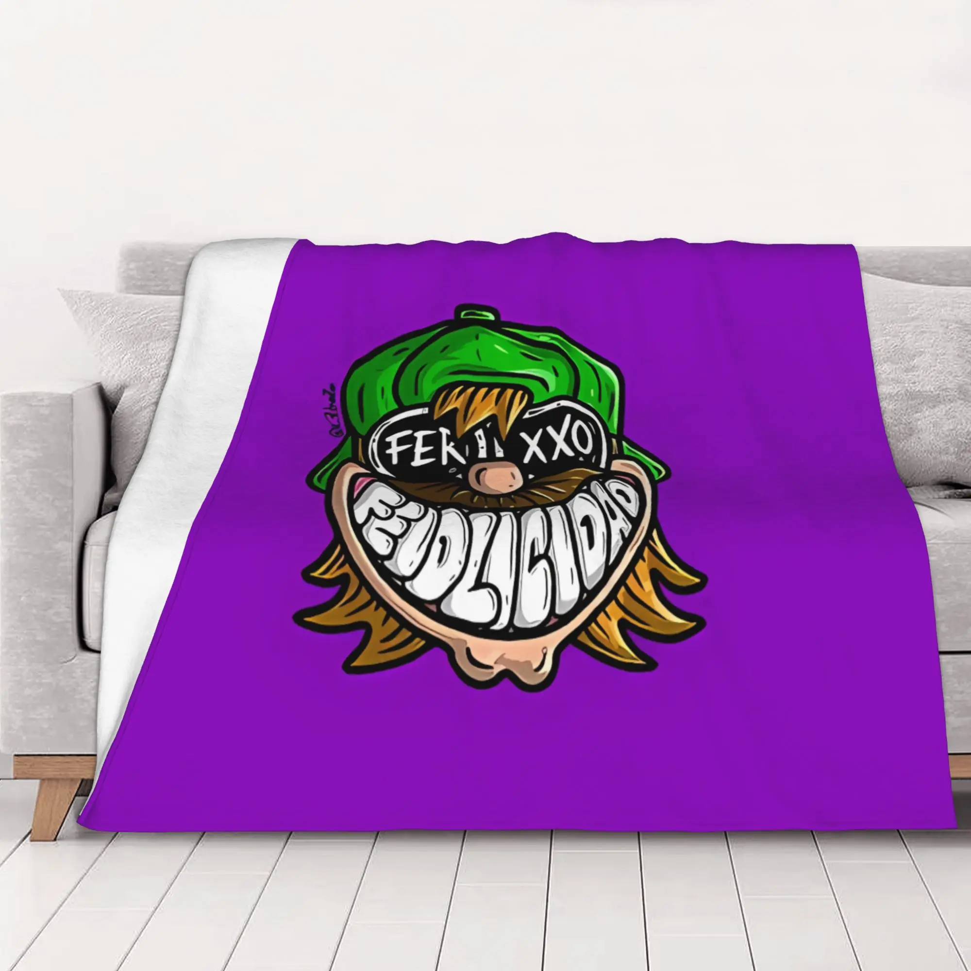 1PC Ferxxo Feid  Feidlicidad Feid home room decorations Winter Blankets for Adults Bedding Home Interior Sofa Knee