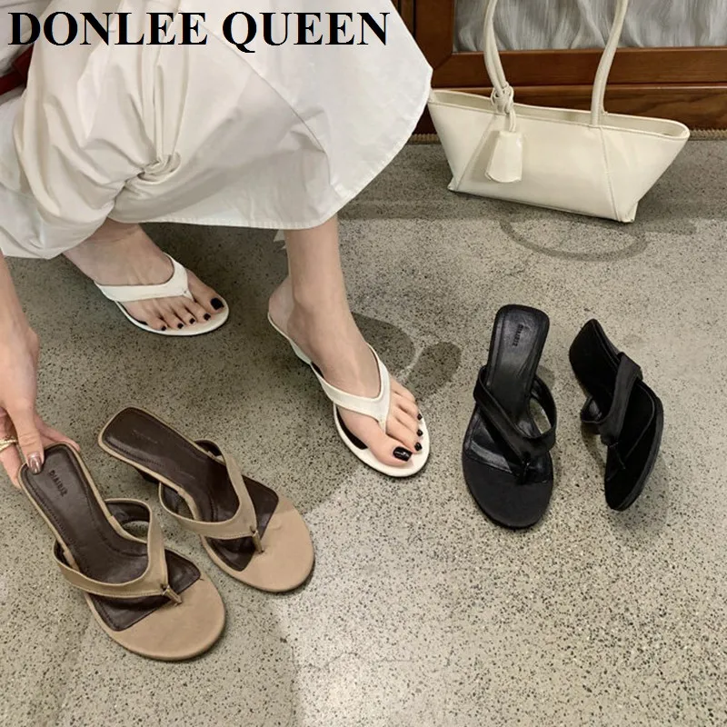 

Fashion Clip Toe Toe Flip Flops Wedge High Heel Slippers Women Casual Narrow Band Slides Brand Sandal Beach Flip Flops Sandalias