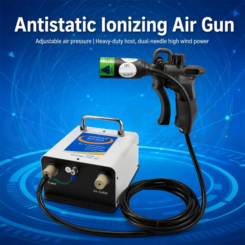 Anti Static Ion Air Gun 220V/110V Ionizing Air Gun Anti Static Air Gun Industrial Static Eliminator Dust Removal Blow Gun